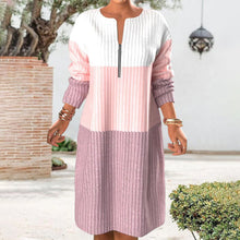 Laden Sie das Bild in den Galerie-Viewer, Farbblockkleid mit Reißverschluss