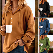 Laden Sie das Bild in den Galerie-Viewer, Langärmliges Sweatshirt mit Knöpfen