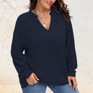 Damen Übergroßer Pullover mit V-Ausschnitt