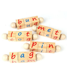 Laden Sie das Bild in den Galerie-Viewer, Montessori Alphabet pädagogische phonetische Leseblöcke aus Holz