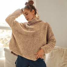 Laden Sie das Bild in den Galerie-Viewer, Lässiger Rollkragenpullover aus Plüsch