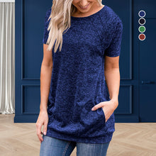 Laden Sie das Bild in den Galerie-Viewer, Lockeres lässiges schweißabsorbierendes T-Shirt für Damen mit Rundhalsausschnitt