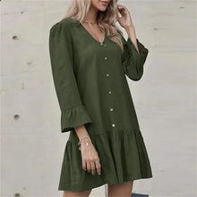 Laden Sie das Bild in den Galerie-Viewer, Faltenkleid mit Glockenärmeln