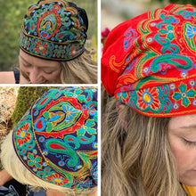 Laden Sie das Bild in den Galerie-Viewer, Besticktes Kopftuch im Ethno-Stil