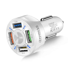 Laden Sie das Bild in den Galerie-Viewer, 4-Anschluss-USB-Autoladegerät Schnellladung