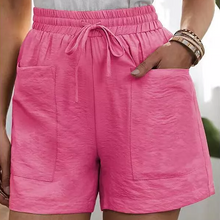Laden Sie das Bild in den Galerie-Viewer, Sommer Damen lässige lockere Leinenshorts