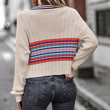 Laden Sie das Bild in den Galerie-Viewer, Täfelter Pullover mit V-Ausschnitt