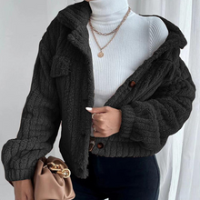 Laden Sie das Bild in den Galerie-Viewer, Revers-Plüsch-Jacke