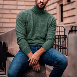 Langärmliger Strickpullover mit Rollkragen
