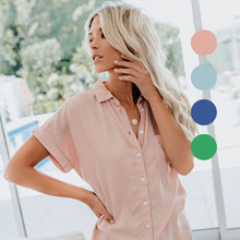 Laden Sie das Bild in den Galerie-Viewer, Damen Sommer Kurzarmhemd