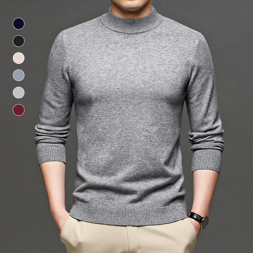 Kaschmir-Strickpullover mit halbem Rollkragen