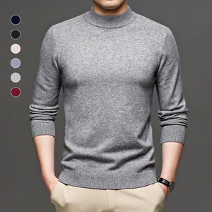 Kaschmir-Strickpullover mit halbem Rollkragen