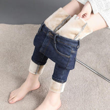 Laden Sie das Bild in den Galerie-Viewer, Damen Winter Vlies gefütterte elastische Jeans