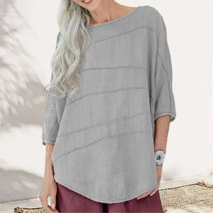 Gestreiftes lässiges T-Shirt mit Dolmanärmeln