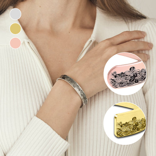 Offenes Armband aus Edelstahl mit Schriftzug