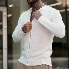 Laden Sie das Bild in den Galerie-Viewer, Lässiger Langärmliger Strickpullover mit Reißverschluss für Herren