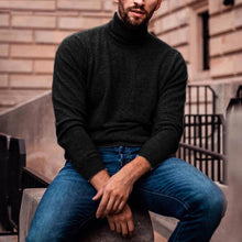 Laden Sie das Bild in den Galerie-Viewer, Langärmliger Strickpullover mit Rollkragen