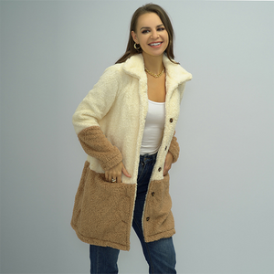 Doppelseitige Fleece-Oversized-Slip-Pocket-Jacke