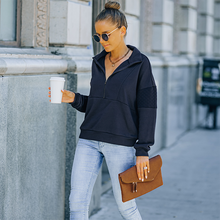 Laden Sie das Bild in den Galerie-Viewer, Minimalistisches Sweatshirt mit Reißverschluss
