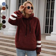 Laden Sie das Bild in den Galerie-Viewer, Lockerer Langärmliger Plüsch-Kapuzenpullover