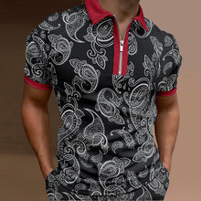 Laden Sie das Bild in den Galerie-Viewer, Herren Sommer stylisches bedrucktes Poloshirt