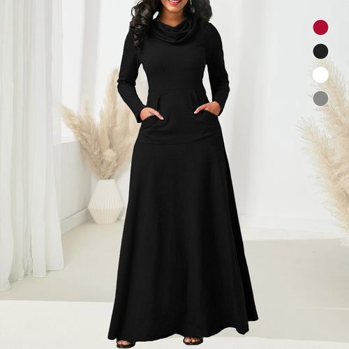 Monochrom Latz-Maxikleid