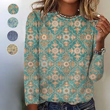 Laden Sie das Bild in den Galerie-Viewer, Langärmliges Bedrucktes T-Shirt für Damen