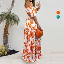 Laden Sie das Bild in den Galerie-Viewer, Langes Schulterfreies Strandkleid