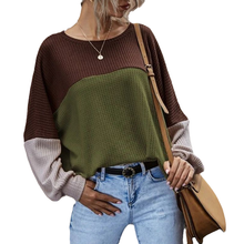 Laden Sie das Bild in den Galerie-Viewer, Lässiges Langarm-Top in Farbkontrast