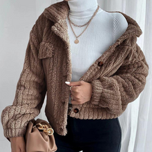 Laden Sie das Bild in den Galerie-Viewer, Revers-Plüsch-Jacke