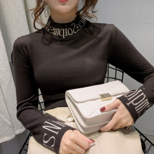 Bedruckter Halbrollkragenpullover für Damen