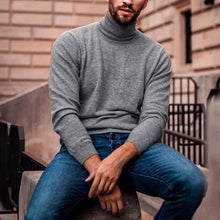 Laden Sie das Bild in den Galerie-Viewer, Langärmliger Strickpullover mit Rollkragen