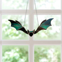 Laden Sie das Bild in den Galerie-Viewer, Halloween Fledermaus Buntglas Fensterbehänge