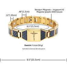 Laden Sie das Bild in den Galerie-Viewer, Kohlefaser-Magnet-Titan-Stahl-Armband