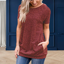 Laden Sie das Bild in den Galerie-Viewer, Lockeres lässiges schweißabsorbierendes T-Shirt für Damen mit Rundhalsausschnitt