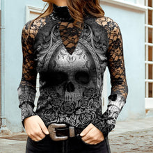Laden Sie das Bild in den Galerie-Viewer, Bedrucktes T-Shirt mit Totenkopfmuster