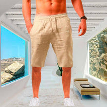 Laden Sie das Bild in den Galerie-Viewer, Lockere atmungsaktive Shorts aus Baumwolle und Leinen