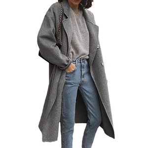 Langer Lässiger Mantel mit Revers für Damen