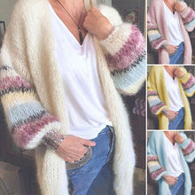 Laden Sie das Bild in den Galerie-Viewer, Gestreifte Langärmelige Strickjacke