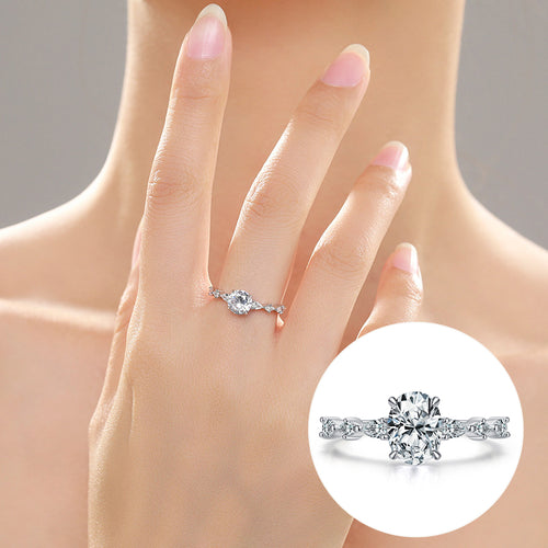 Trendiger ovaler Diamantring