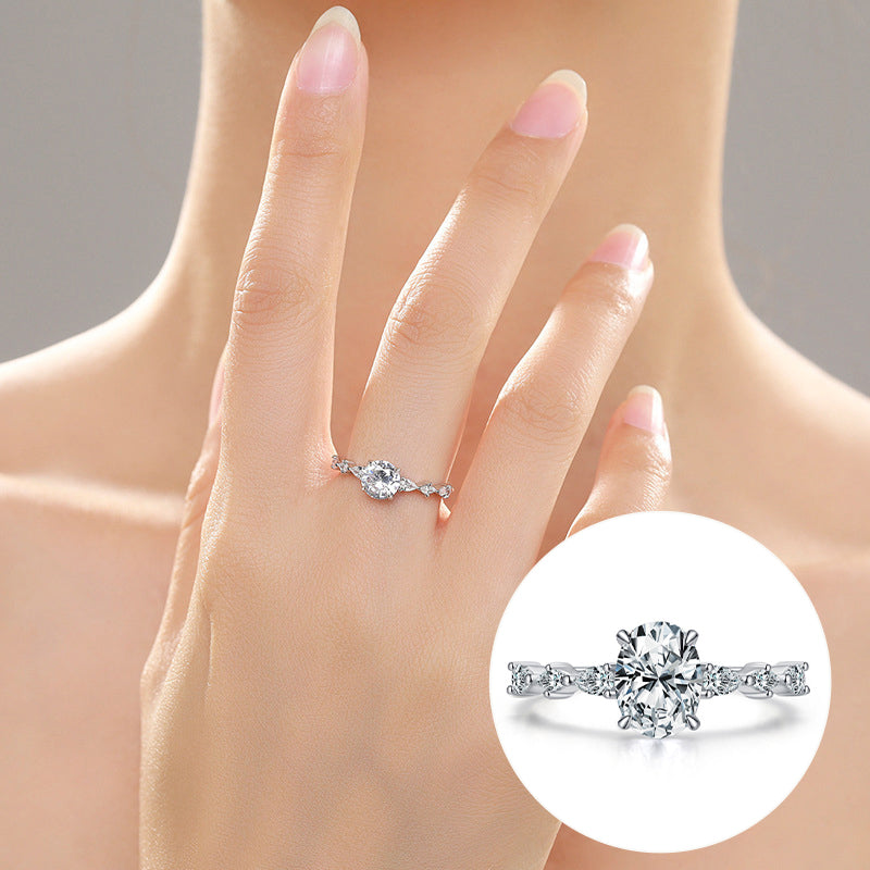 Trendiger ovaler Diamantring