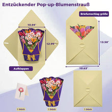 Laden Sie das Bild in den Galerie-Viewer, 3D-Pop-Up-Blumenstrauß-Grußkarte