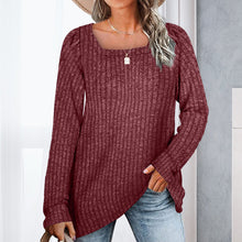 Laden Sie das Bild in den Galerie-Viewer, Square Neck Pit Strip Gebürsteter Freizeitpullover