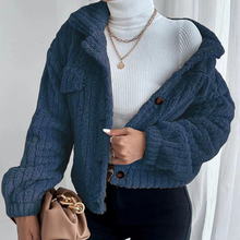 Laden Sie das Bild in den Galerie-Viewer, Revers-Plüsch-Jacke