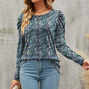 Bedrucktes Rundhals-T-Shirt mit schmaler Taille