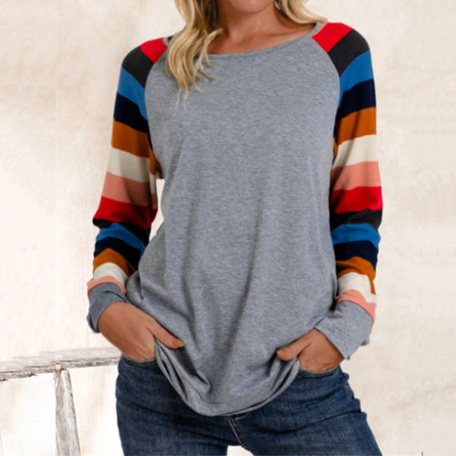 Langärmliges T-Shirt in Kontrastfarbe