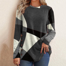 Laden Sie das Bild in den Galerie-Viewer, Geometrisches Kontrast-T-Shirt für Frauen