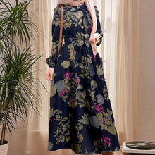 Laden Sie das Bild in den Galerie-Viewer, Neues Langes Kleid Mit Vintage-Print