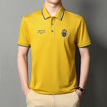 Laden Sie das Bild in den Galerie-Viewer, Einfarbiges geschäftliches Poloshirt mit Revers für Herren
