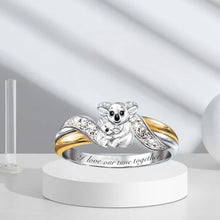 Laden Sie das Bild in den Galerie-Viewer, Eltern-Kind-Bär zweifarbiger Ring